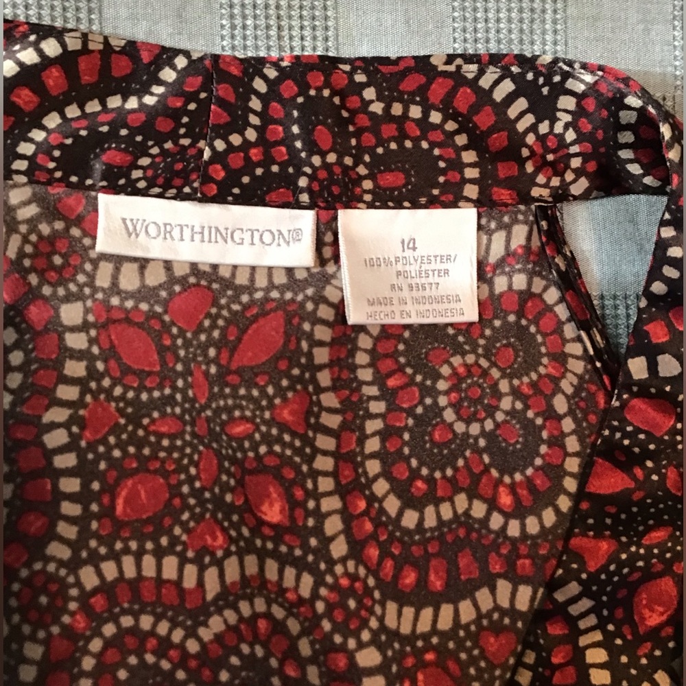 Worthington Silky Halter Like Sleeveless Top Sz 14 - Picture 3 of 7